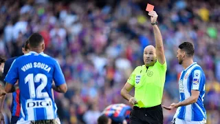 Antonio Mateu Lahoz dishes out 15 yellows and two reds during fiery Barcelona vs Espanyol clash