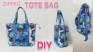 DIY Zipped tote bag/Tote bag tutorial/실용적인 토트백 만들기/가방만들기