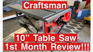 Craftsman 10” Table Saw 1 Month Review