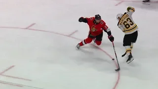 Brad Marchand shows off the dangles to feed Pastrnak