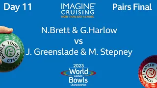 World Indoor Bowls Championship 2023 -  N.Brett & G.Harlow vs J.Greenslade & M.Stepney - D1 M2