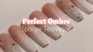 PERFECT OMBRE WITH GEL POLISH | SPONGE METHOD NO BUMPS | WATCH ME MAKE PRESS ON NAILS |JAZZIE NAILZ