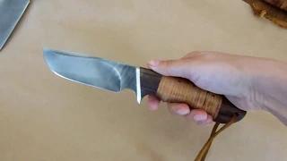 Шкуросъемный нож Кабан из дамасской стали