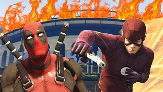 THE FLASH + DEADPOOL SETS MAZE ARENA ON FIRE! (GTA 5 Mods Funny Moments)