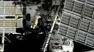 Russian cosmonauts conduct spacewalk at International Space Station
