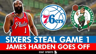 NBA REACTION: 76ers STEAL Game 1 As James Harden Scores 45 Points Without Joel Embiid | Sixers News