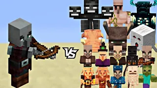 Minecraft Battle:Minecraft all mobs vs pillager fight #minecraft #gaming