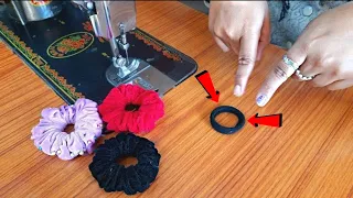 सिंपल Hair Rubber Band को बनाए और भी सुंदर | Scrunchie Make | How To Make A Fabric Hair Rubber Band