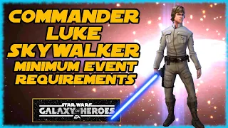 SWGOH CLS Unlock Minimum Requirements!  Commander Luke Skywalker