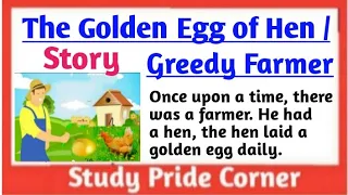 Story Writing-  The Golden Egg 🥚of Hen in English |The Greedy Farmer | StudyPrideCorner