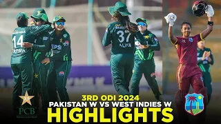 Full Highlights | Pakistan Women vs West Indies Women | 3rd ODI 2024 | PCB | M2E2A