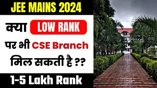 JEE MAINS 2024 - CSE Branch At Low Percentile | CSE Branch cut Off | Career Margdarshan