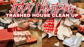 NEW! AFTER CHRISTMAS CLEAN UP // SATISFYING CLEAN WITH ME 2023 // TRASHED HOUSE TRANSFORMATION