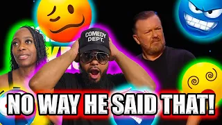 Ricky Gervais- Politically Incorrect Jokes- WOW RICKY LOL-BLACK COUPLE REACTS