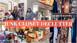 She's struggling to let go of this clutter! JUNK CLOSET DECLUTTER & ORGANIZE (Ep. 2)