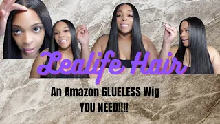 AMAZON PRIME GLUELESS, PRE CUT, PRE PLUCKED WIG!!! LEALIFE HUMAN HAIR WIGS!!!