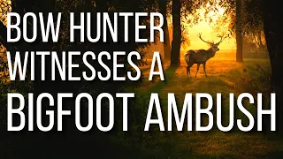 Bow Hunter is Silent Witness to a Bigfoot Ambush on Group of Does!