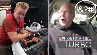 Turbo E34 525i gets a grown-up turbo! (Install & Driving)