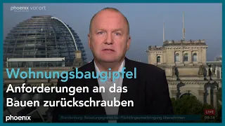 phoenix nachgefragt mit Andreas Rinke zum Wohnungsbaugipfel am 26.09.23