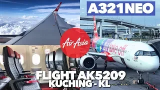 The First AIRASIA A321NEO Flight Review! 3, 2, 1, Take Off From Kuching to KL, Best Giler!