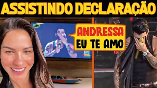 Andressa Suita ASSISTINDO MOMENTO que Gusttavo Lima faz DECLARAÇÃO na Live