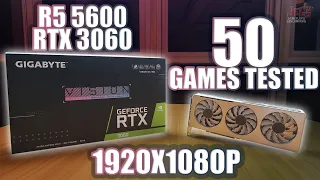 RTX 3060 + Ryzen 5 5600 tested in 50 games | highest settings 1080p benchmarks!