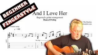 And I Love Her TAB - fingerstyle guitar tabs (PDF + Guitar Pro)