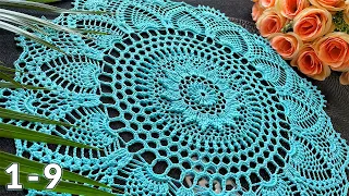 Crochet doily, Erica, 1-9