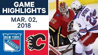 NHL Game Highlights | Rangers vs. Flames - Mar. 02, 2018