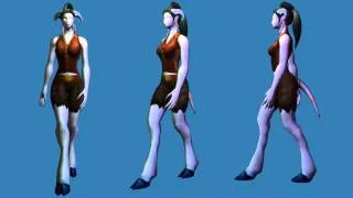 Modified Female Draenei Walk (World of Warcraft 3d Animation Test)