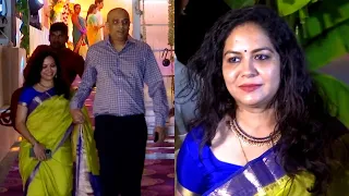 Singer Sunitha Visuals With Her Husband @ Manchu Manoj & Mounika Reddy Wedding | Filmyfocus.com