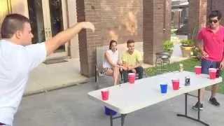 Beerpong last cup perfect shot!