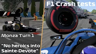 Crash tests comparison - F1 2021 and F1 games