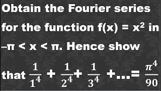 Fourier Series # Problem using Parseval's identity # Tamil