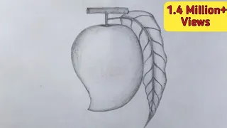 आम का चित्र बनाना सीखें || How to Draw a Mango very esey step by step Pencil Drawing