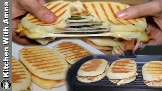 Chicken Panini Sandwich Recipe - Italian Cheese Sandwich Recipe - Kitchen With Amna