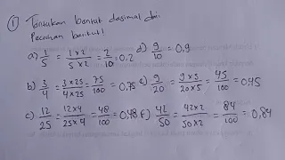 Mudah‼️ Begini cara merubah pecahan biasa menjadi pecahan desimal