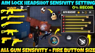 PERFECT ( AIM LOCK 🔒) HEADSHOT SENSITIVITY SETTING | FREE FIRE NEW HEADSHOT TRICK | AIM LOCK TRICK