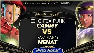 Echo Fox Punk (Cammy) vs FAV Sako (Menat) - EFHK 2018 Pools - SFV - CPT 2018