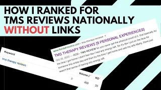 How I ranked 'TMS Reviews' Nationally W/No Links