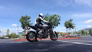 2015 Yamaha FZ-07 with Yoshimura R77 Full System Stainless Exhaust sound check (MT-07)