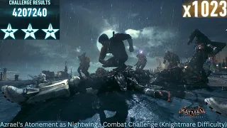 Batman Arkham Knight Azrael's Atonement as Nightwing - Combat Challenge (Knightmare Difficulty)