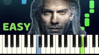 TOSS A COIN TO YOUR WITCHER (Jaskier Song) - Easy piano tutorial with SHEET MUSIC