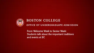 Traditions at Boston College | BC Admission Virtual Open House