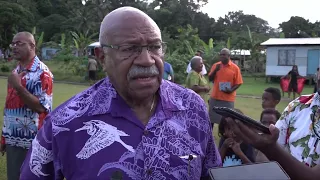 Fiji's Prime Minister interview with the press at Yaroi Village, Savusavu