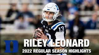 Riley Leonard 2022 Regular Season Highlights | Duke QB