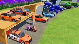 TRANSPORTING CARS, FIRE TRUCK, POLICE CARS, MONSTER TRUCK, AMBULANCE OF COLORS! WITH TRUCKS! - FS 22