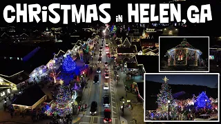 Helen, Ga/Christmas Lights 4K (DJI Mavic Air 2S Drone Footage) Walkthrough & Flight/Close to Atlanta