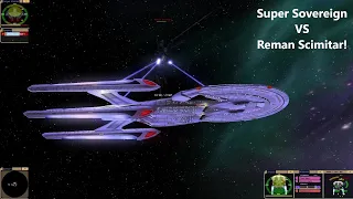 Super Sovereign VS Reman Scimitar | Star Trek Ship Battle | Bridge Commander |
