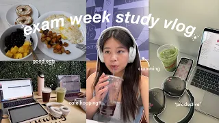 STUDY VLOG ‧₊˚🎧✩ ₊˚: final exam week, productive cramming, cafe hopping